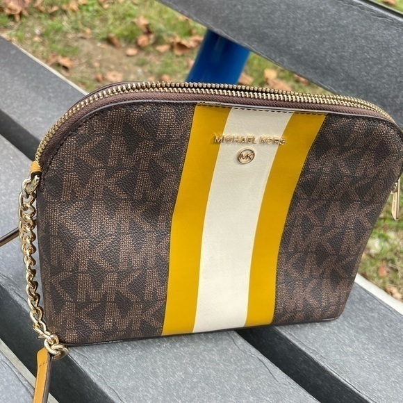 Michael Kors Handbags - Michael Kors Bag,Michael Kors Brown and Yellow Crossbody Bag.
